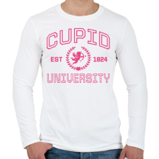 PRINTFASHION Cupid University - Férfi hosszú ujjú póló - Fehér férfi póló