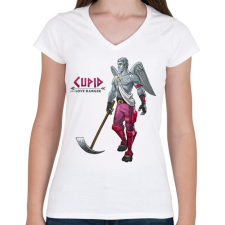 PRINTFASHION Cupido Fortnite - Női V-nyakú póló - Fehér női póló