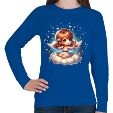 PRINTFASHION Cupido kislány - Női pulóver - Királykék