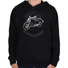 PRINTFASHION custom motorcycle - Gyerek kapucnis pulóver - Fekete gyerek pulóver, kardigán