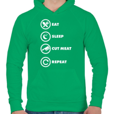 PRINTFASHION Cut meat - Férfi kapucnis pulóver - Zöld