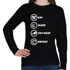 PRINTFASHION Cut meat - Női pulóver - Fekete