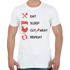 PRINTFASHION Cut meat - repeat - Férfi póló - Fehér