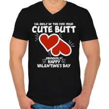 PRINTFASHION Cute butt - Férfi V-nyakú póló - Fekete férfi póló