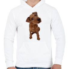 PRINTFASHION Cute Dog - Férfi kapucnis pulóver - Fehér