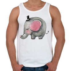 PRINTFASHION Cute Elephant boy - Férfi atléta - Fehér
