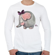 PRINTFASHION Cute Elephant girl - Férfi hosszú ujjú póló - Fehér férfi póló