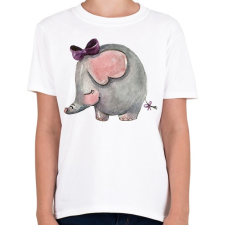 PRINTFASHION Cute Elephant girl - Gyerek póló - Fehér gyerek póló