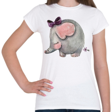 PRINTFASHION Cute Elephant girl - Női póló - Fehér női póló