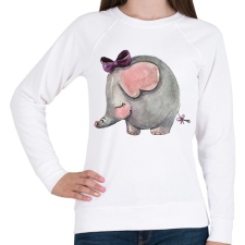 PRINTFASHION Cute Elephant girl - Női pulóver - Fehér női pulóver, kardigán