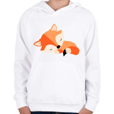 PRINTFASHION Cute Fox baby - Gyerek kapucnis pulóver - Fehér