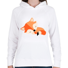 PRINTFASHION Cute Fox baby - Női kapucnis pulóver - Fehér női pulóver, kardigán