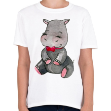 PRINTFASHION Cute Hippo - Gyerek póló - Fehér gyerek póló