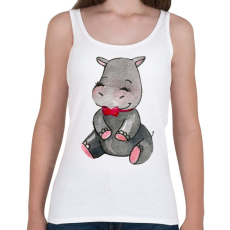 PRINTFASHION Cute Hippo - Női atléta - Fehér