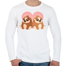 PRINTFASHION Cute Love - Férfi hosszú ujjú póló - Fehér