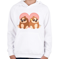 PRINTFASHION Cute Love - Gyerek kapucnis pulóver - Fehér gyerek pulóver, kardigán