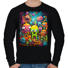 PRINTFASHION Cute Monsters - Férfi pulóver - Fekete férfi pulóver, kardigán
