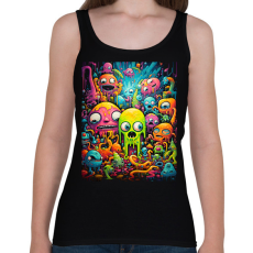 PRINTFASHION Cute Monsters - Női atléta - Fekete