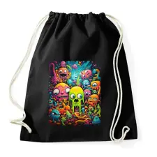 PRINTFASHION Cute Monsters - Sportzsák, Tornazsák - Fekete tornazsák