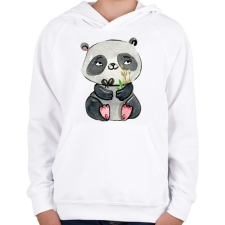 PRINTFASHION Cute Panda boy - Gyerek kapucnis pulóver - Fehér gyerek pulóver, kardigán