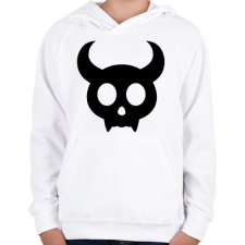 PRINTFASHION Cute skull - Gyerek kapucnis pulóver - Fehér gyerek pulóver, kardigán