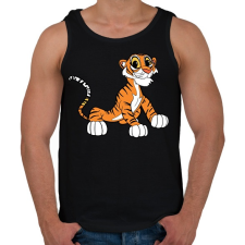 PRINTFASHION Cute Tiger - Férfi atléta - Fekete atléta, trikó