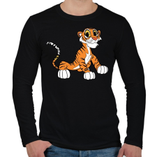 PRINTFASHION Cute Tiger - Férfi hosszú ujjú póló - Fekete férfi póló