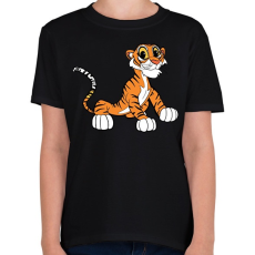 PRINTFASHION Cute Tiger - Gyerek póló - Fekete
