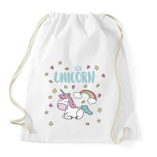 PRINTFASHION Cute Unicorn - Sportzsák, Tornazsák - Fehér tornazsák