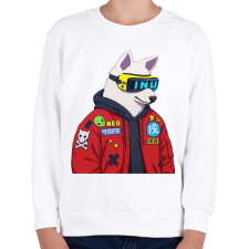 PRINTFASHION CYBER DOG  - Gyerek pulóver - Fehér gyerek pulóver, kardigán