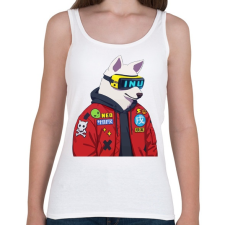 PRINTFASHION CYBER DOG  - Női atléta - Fehér női trikó