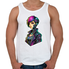 PRINTFASHION Cyber Lány - Férfi atléta - Fehér