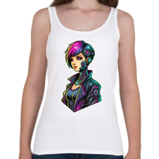 PRINTFASHION Cyber Lány - Női atléta - Fehér női trikó