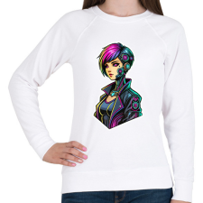 PRINTFASHION Cyber Lány - Női pulóver - Fehér női pulóver, kardigán