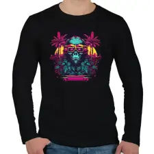 PRINTFASHION Cyberpunk majom - Férfi hosszú ujjú póló - Fekete férfi póló
