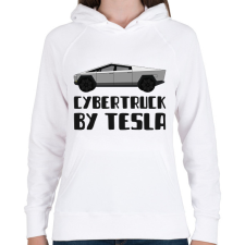 PRINTFASHION CYBERTRUCK BY TESLA - Női kapucnis pulóver - Fehér női pulóver, kardigán