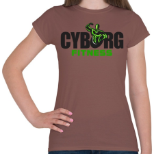 PRINTFASHION Cyborg Fitness - Női póló - Mogyoróbarna női póló