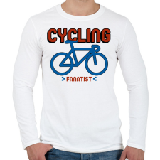 PRINTFASHION Cycling Fanatist - Férfi hosszú ujjú póló - Fehér férfi póló