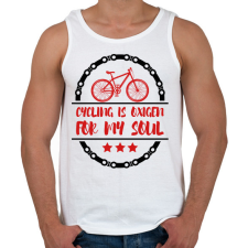 PRINTFASHION Cycling is oxigen for my soul - Férfi atléta - Fehér atléta, trikó