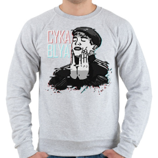 PRINTFASHION Cyka Blyat Feels Man #2 - Férfi pulóver - Sport szürke