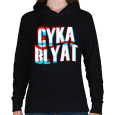 PRINTFASHION Cyka Blyat - Női kapucnis pulóver - Fekete
