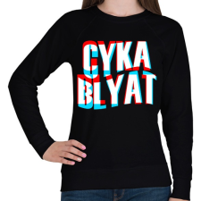 PRINTFASHION Cyka Blyat - Női pulóver - Fekete női pulóver, kardigán