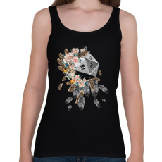 PRINTFASHION D20 Tollakkal és Virágokkal - Női atléta - Fekete