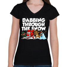 PRINTFASHION Dab banda - Női V-nyakú póló - Fekete női póló