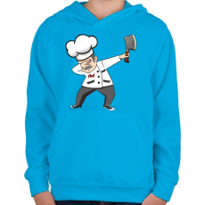PRINTFASHION Dab cheff - Gyerek kapucnis pulóver - Azúrkék