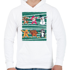 PRINTFASHION DAB Christmas - Férfi kapucnis pulóver - Fehér férfi pulóver, kardigán