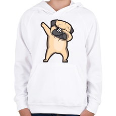 PRINTFASHION Dab francia bulldog - Gyerek kapucnis pulóver - Fehér