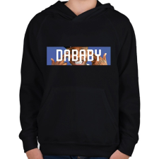 PRINTFASHION DaBaby - Gyerek kapucnis pulóver - Fekete gyerek pulóver, kardigán