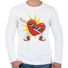 PRINTFASHION Dabbelő szív - Férfi hosszú ujjú póló - Fehér