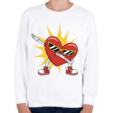 PRINTFASHION Dabbelő szív - Gyerek pulóver - Fehér gyerek pulóver, kardigán